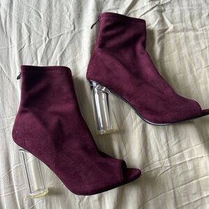 Velvet Clear Heel Boot